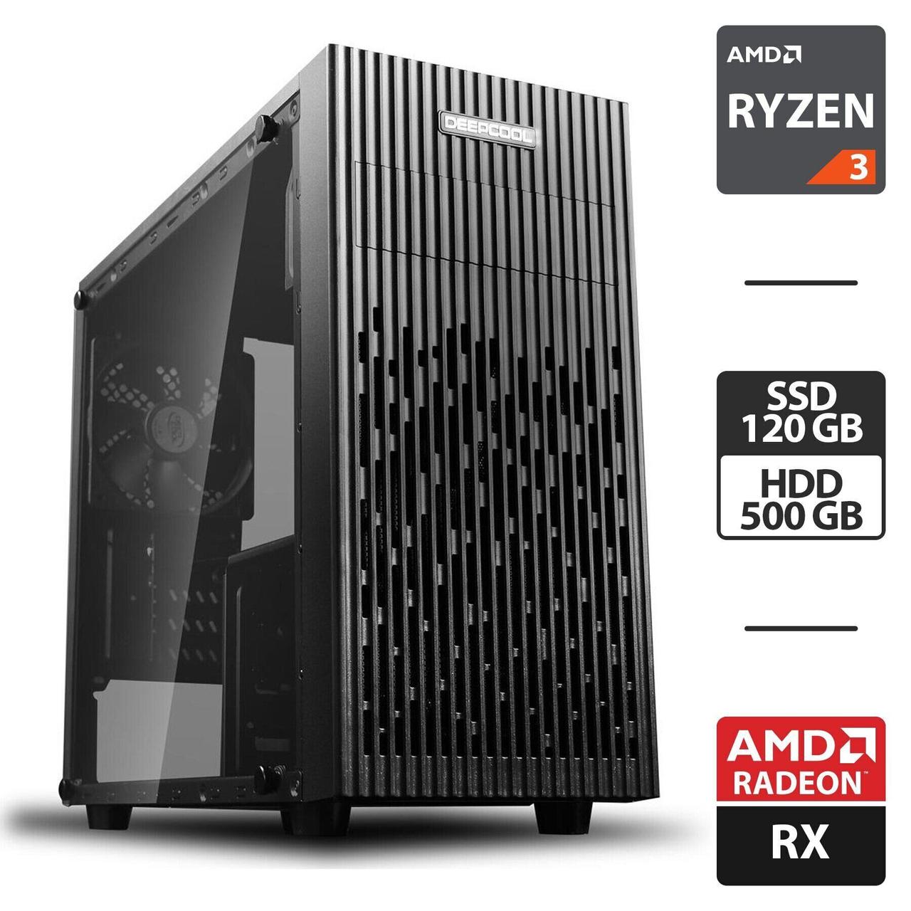 Ігровий ПК Deepcool Matrexx 30 MT/ Ryzen 3 1200/ 8 GB RAM/ 120 GB SSD + 500 GB HDD/ Radeon RX 470 4GB/ 500W