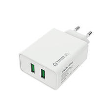 Адаптер мережі ColorWay QC3.0 2USB 3A 36W White (CW- CW-CHS017Q-WT)