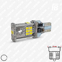 Лампа LED цоколь T15 (W16W, бесцокольная), с обманкой, 12-24 В, SMD 3020*18 (белый)