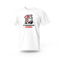 Футболка Человек-бензопила - Chainsaw Man Аниме Белая 140 см (16211)