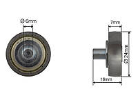 Ролик сдвижной крыши полуприцепа Ø24x7x16 EDSCHA