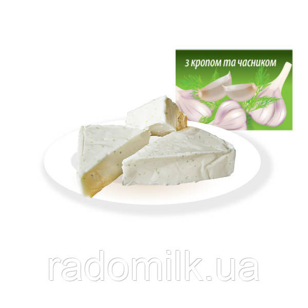 Сыр плавленый Радомышльский (вакуум) со вкусом укропа и чеснока ТМ Радомилк - фото 4 - id-p1668251675