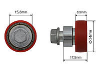 Ролик сдвижной крыши полуприцепа Ø24x8,9x17,5