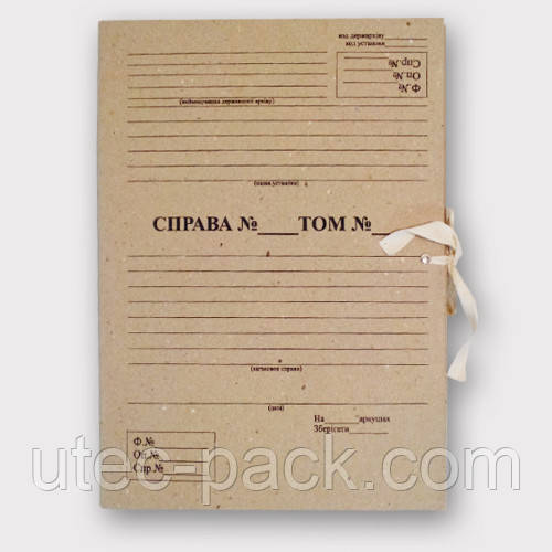Папка архівна нотаріальна на зав'язках, формат А4, з титульною сторінкою, висота корінця 20 мм.