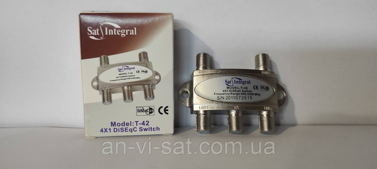 Супутниковий коммутатор DiSEqC SatIntegral 4х1, фото 1