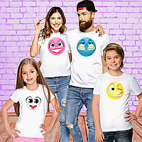 Футболки белые Фэмили Лук Family Look для всей семьи "Smile Family. Семья Смайлов" Push IT