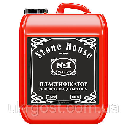 Пластифікатор Stone House №1 Для всіх видів бетону 10 л, фото 1