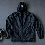 Куртка чоловіча вітровка осінь-весна демісезонна з капюшоном хакі. Живе фото, фото 4