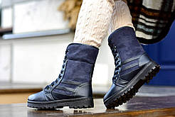 Ботинки жіночі сині зимові С226