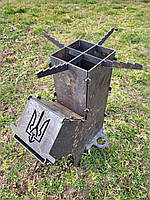 Піч похідна 3 мм 37 * 32 * 11 см,турбо піч під диск, сковороду піч — ракета