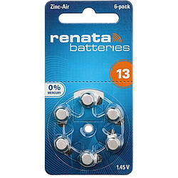 Батарейки для слухових апаратів Renata 13 (6 шт.)