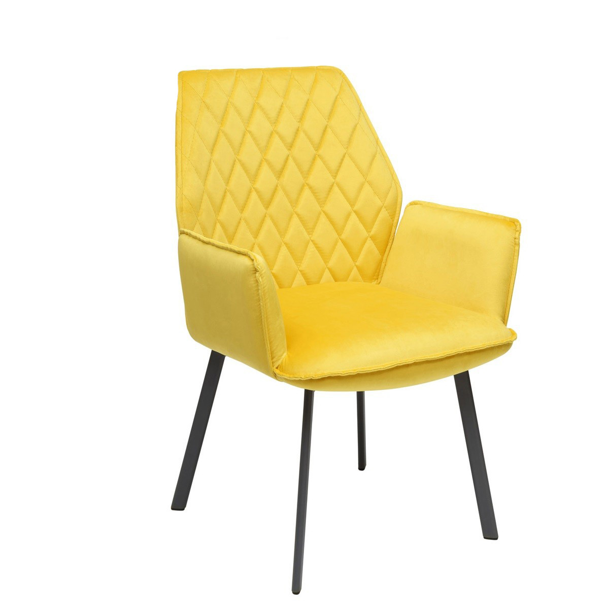 Крісло обіднє MORIS жовте/опора OV сіра 59x62x90 тканина/метал