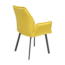 Крісло обіднє MORIS жовте/опора OV сіра 59x62x90 тканина/метал, фото 3