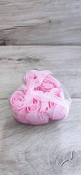 Букет з мильних троянд у коробці, рожеві, 6 шт/1 уп (KG-4813)