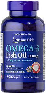 Жирні кислоти омега-3 Puritan's Pride Omega-3 Fish Oil 1000 mg 250 капс.