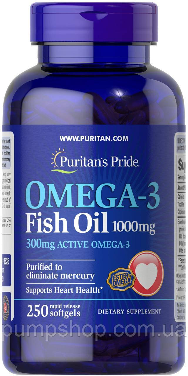 Жирні кислоти омега-3 Puritan's Pride Omega-3 Fish Oil 1000 mg 250 капс.