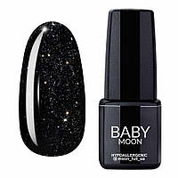 Гель лак Baby Moon Dance Diamond Gel polish №001 черно-зелёный с серебристым шиммером 6 мл