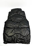 Чорна жіноча демісезонна жилетка безрукова XL, однотонний L, фото 5