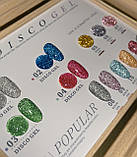 Світлий гель-лак Disco Gel для нігтів (з блустками), 12 мл. Королівський рожевий No7, фото 2