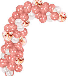 Арка з повітряних кульок "Pink gold"., набір 130 шт., Італія