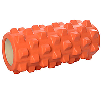 Массажный ролик, роллер для йоги EVA 33х13 см с шипами Оранжевый (MS 0857-9)