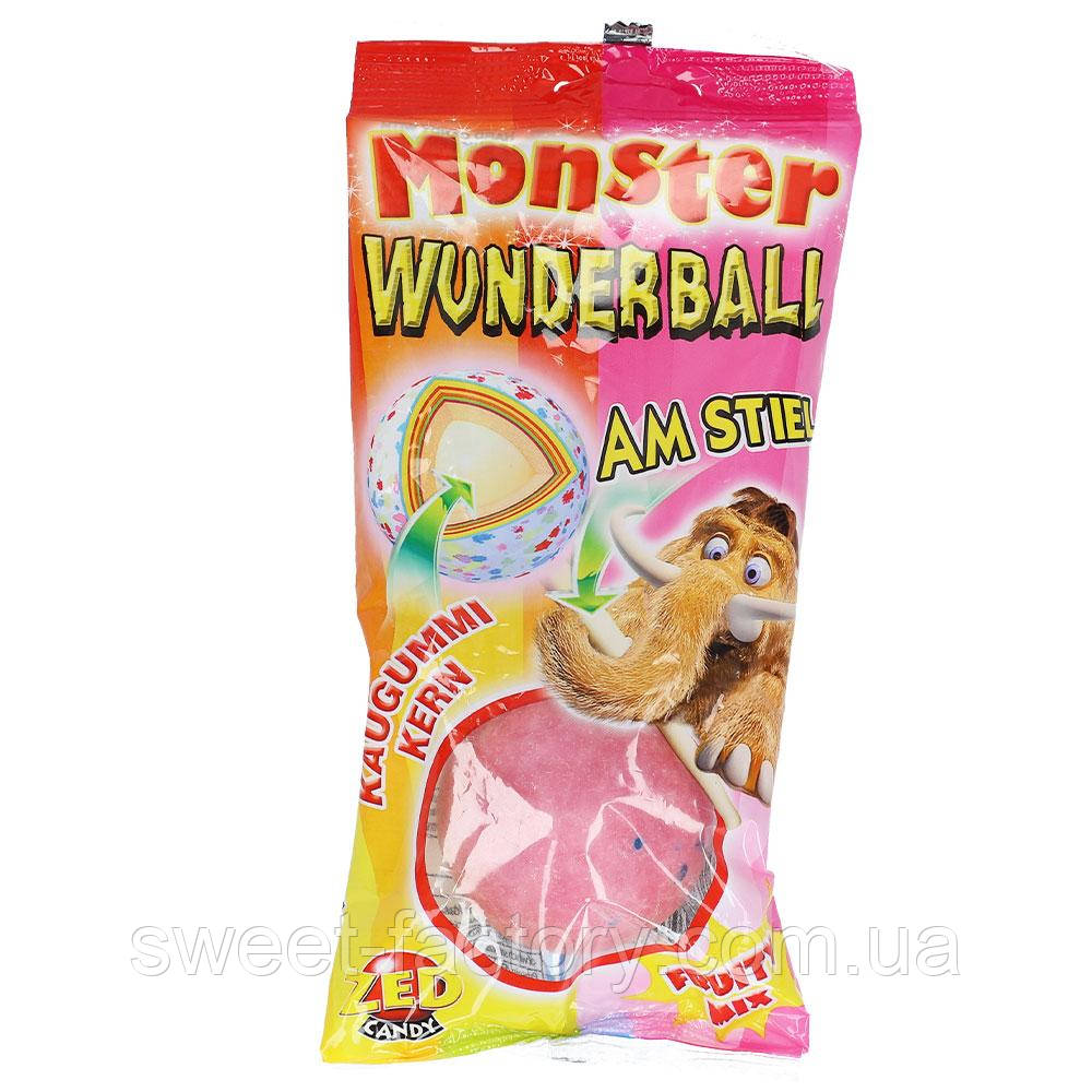 Льодяник на паличці ZED Candy Monster Miracle Ball Фруктовий мікс 80g