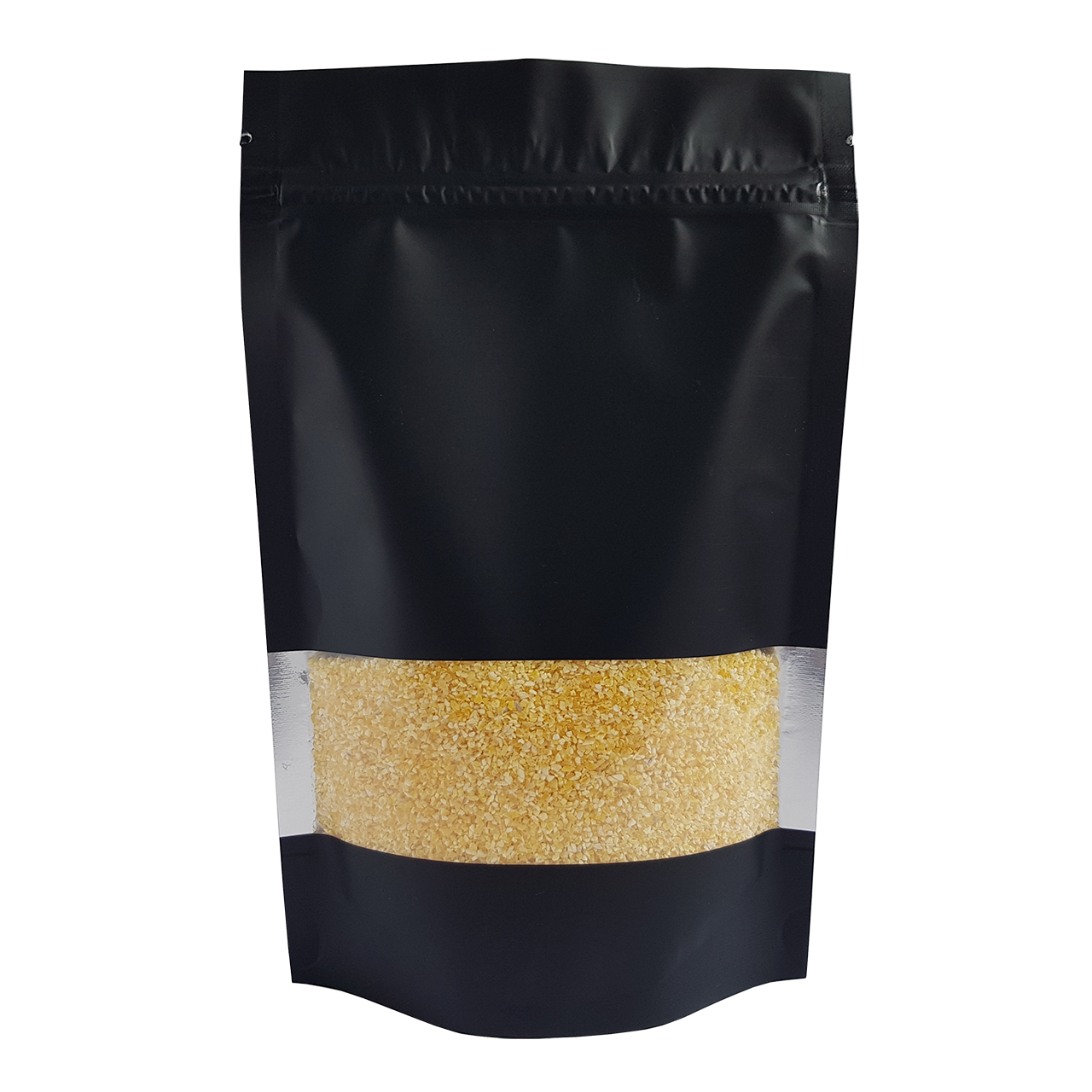 Пакет Дой-Пак 130*200 дно (32+32) чорний метал з вікном, фото 1