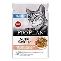 Purina Pro Plan Housecat Nutrisavour (ПроПлан Хаускет Лосось Кусч) вологий корм для котів домашніх 12 шт. х 85г