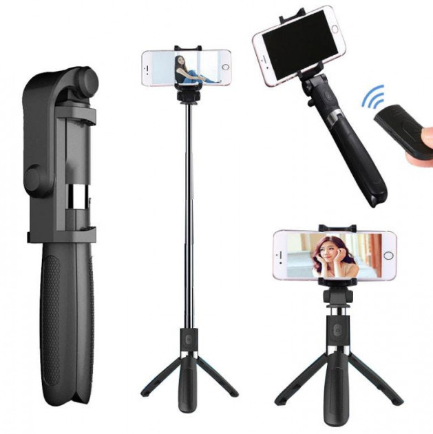 Монопод-штатив Apexel Selfie Stick L01 black для телефона, фотоапарата, екшн камери