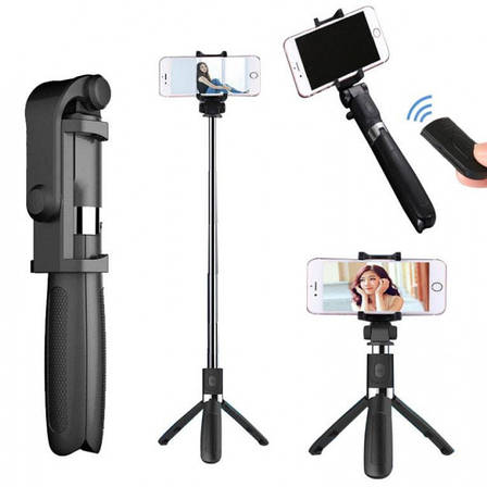 Монопод-штатив Apexel Selfie Stick L01 black для телефона, фотоапарата, екшн камери, фото 1