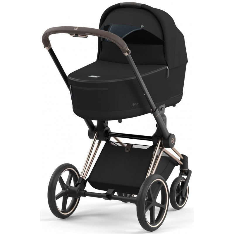 Коляска Cybex Priam 4.0  шасі Rosegold + Люлька Sepia Black
