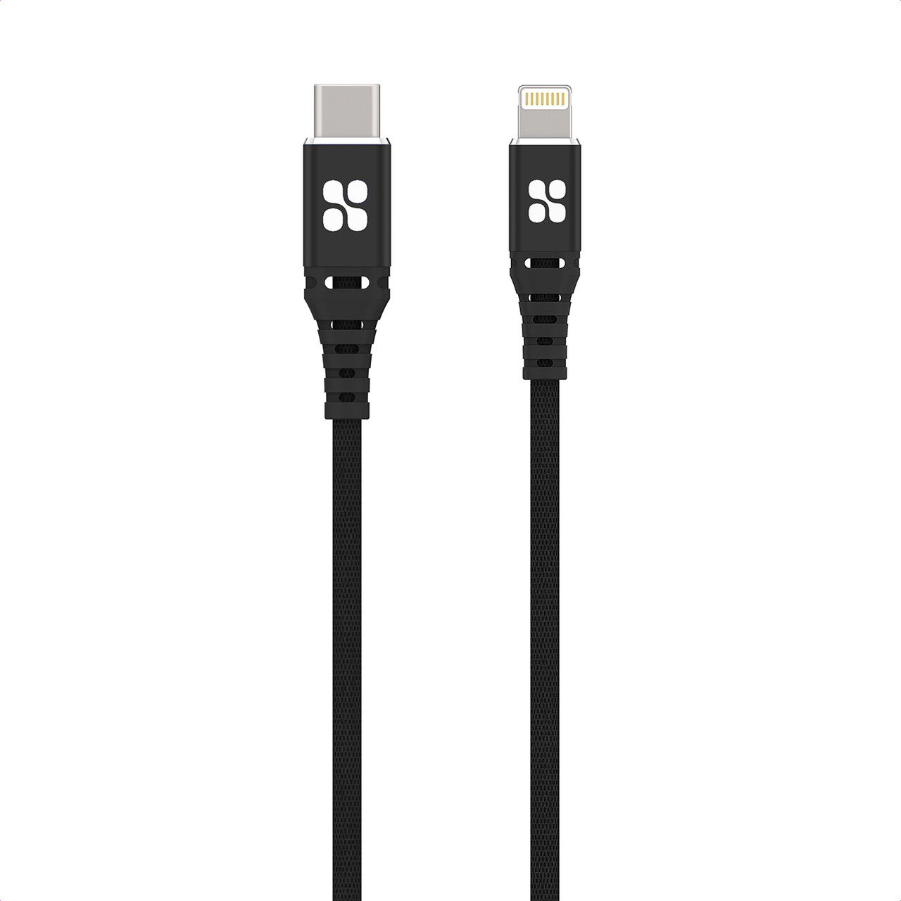 Кабель Promate PowerCord USB-C/Lightning 3А 1.2 м Black (Уцінка) (ch_powercord.black)