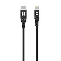 Кабель Promate PowerCord USB-C/Lightning 3А 1.2 м Black (Уценка) (ch_powercord.black)