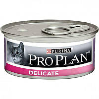 Purina Pro Plan Delicate Cat (Пурина ПроПлан Делікат Індичка Паштет) вологий корм для котів для шлунково-червоного тракту 12 шт. х 85г