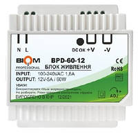 Блок живлення на DIN-рейку BPD-60 Вт Biom Professional 12v 5A