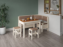 Білий обідній комплект на кухню з дерева "Фест" (білий або слонова кістка)