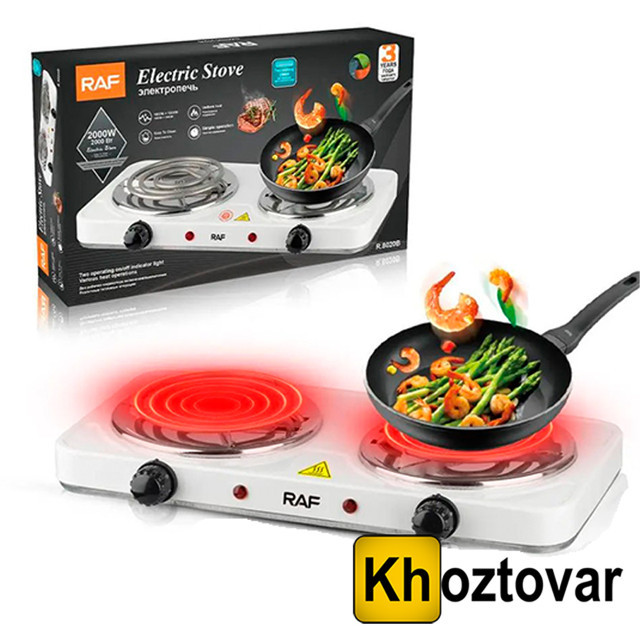 Плита електрична двоконфоркова спіральна RAF R8020B, фото 1