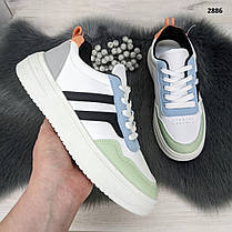 Кросівки жіночі білі з кольоровими демісезонними вставками Swin Shoes 2886, фото 5