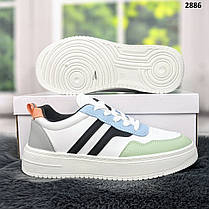 Кросівки жіночі білі з кольоровими демісезонними вставками Swin Shoes 2886, фото 6