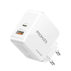 Мережевий заряд Promate PowerCube 36Вт Type-C PD + USB QC3.0 White (ch_powercube.white)