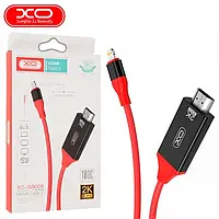 Переходник XO GB006 2K 60HZ Lightning - HDMI 1.8m красный