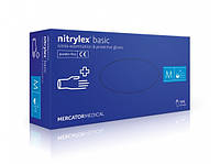 Перчатки нитриловые Mercator Medical nitrylex basic (100 шт), размер M, синие