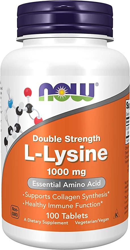 L-лізин подвійна концентрація (L-Lysine) 1000 мг NOW Foods 100 таблеток
