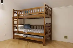 Ліжко двоповерхове дерев"яне з додатковим місцем "Том і Джеррі" Дрімка (варіанти кольору, розмірів)