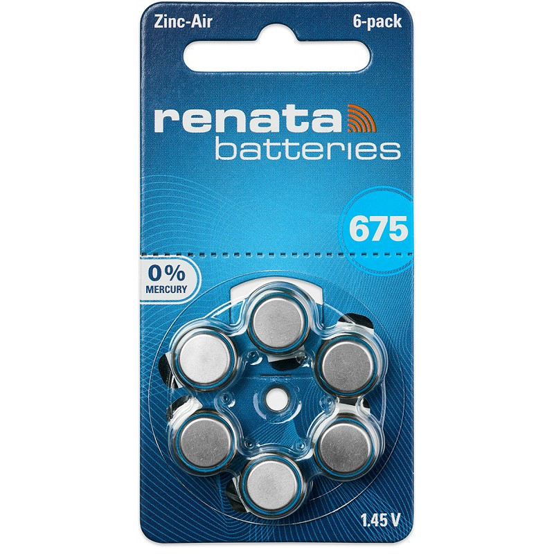 Батарейки для слухових апаратів Renata 675 (6 шт.)