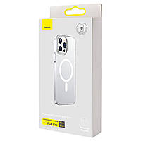Прозорий чохол Magsafe Baseus Crystal Magnetic для iPhone 13 Pro + захисне скло