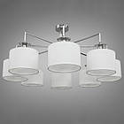 Класична сучасна люстра на 8 ламп з абажурами з тканини хром D-2127/8HR, фото 2