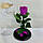 Стабілізована троянда Lerosh під скляним куполом фіолетова 27 см. 830142, фото 3