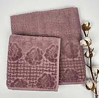 Набор полотенец 2 шт Vip Roza Фиолетовый в фирменной коробке