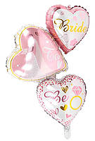 Фольгована фігурна куля" Серця "Bride To Be". Розмiр: 35"(87см) Пр-в Китай.